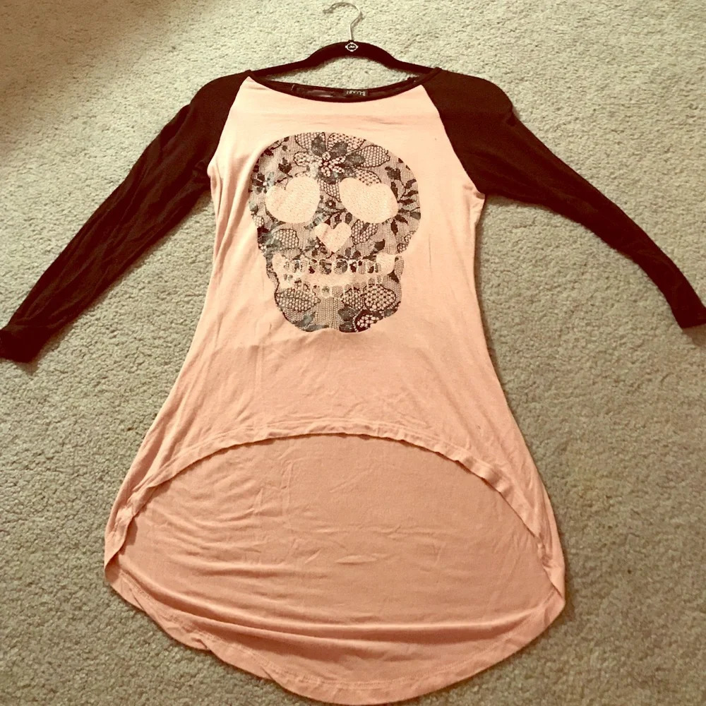 Baby pink skull 💀 Top